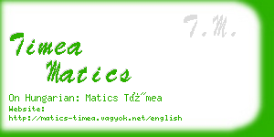 timea matics business card